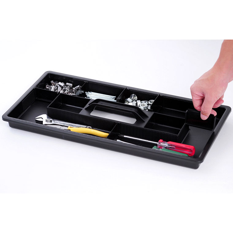 22L Professional Two-Tone Tool Box with 1 Tray and Sturdy Plastic Locks ...