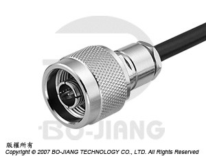 Clamping N type straight RF coaxial connector for flexable cable