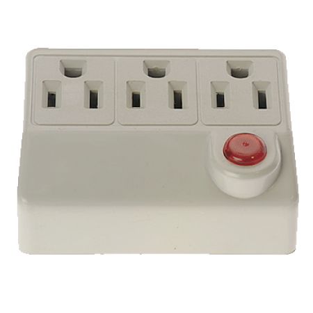 3-Outlet Wall Mount with Protection Status Light Indicator - Space Saving Outlets
