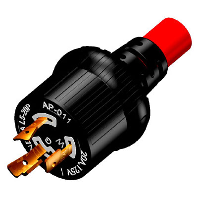 20A NEMA L5-20P Twist Lock Plug (Molding) - Mengunci Foto Steker