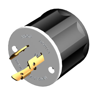 20A NEMA L5-20P Twist Lock Plug (Perakitan) - Mengunci Foto Steker