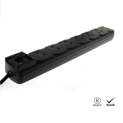 Australia 6 Surge-Protected Outlets Powerboard with On Off Switch - 6-Outlet Surge Protector