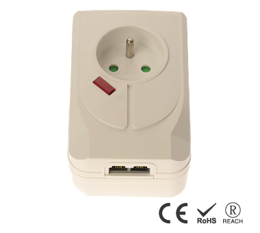 French Wall Mount Surge Protector with DC Protection - France Receptacle with Safety Shutters