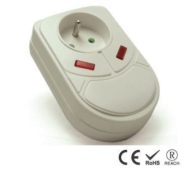 Direct Plug-In French Socket Outlet with Phone & Coax Protection - Single Outlet