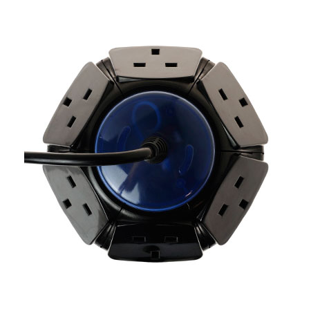 دوشاخه 6 پریز برق اکستنشن سرب سوکت بریتانیا - چراغ نشانگر محافظ برق و ولتاژ