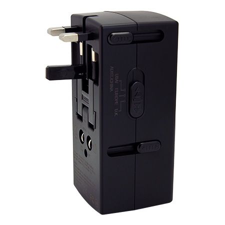 Dual Sockets Worldwide Type C USB Travel Adapter - UK Plug.