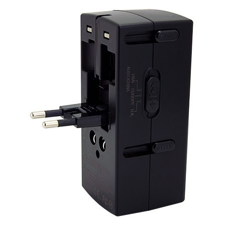 Dual Sockets Worldwide Type C USB Travel Adapter - EU Plug.