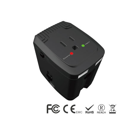 Convertitore/adattatore da viaggio da 2000 W combinato, porta USB da 2,4 A - Convertitore e adattatore da viaggio