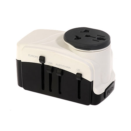 Grounded Universal Travel Adapter Front Side