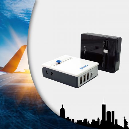 Travel Adapter
Converter & USB - Power Travel Adapter