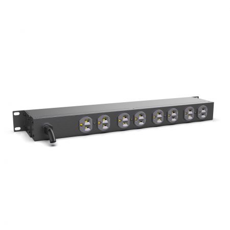 Front side, 4 x 5-20R outlets Horizontal PDU, CB and LED