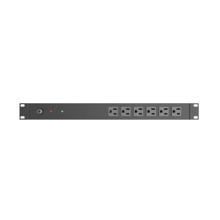 Front side, 6 x 5-15R outlets PDU for Server, CB and LED