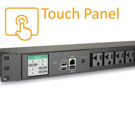 8 Outlets Smart PDU Touch Screen NEMA 5-20R 20A 125V - Touch Panel Interface