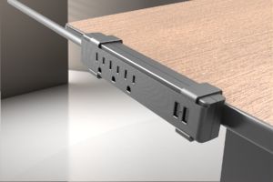 3 Outlets & 2 USB Ports Desk Clamp Surge Protector
