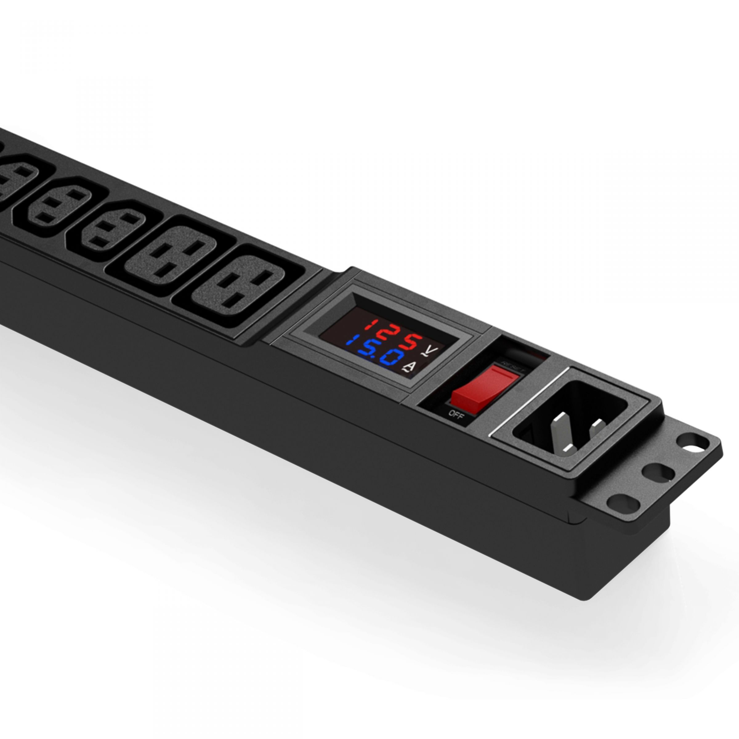 12 Mixed C13/C19 Basic PDU with Lighted Switch - Basic Horizontal Rack ...