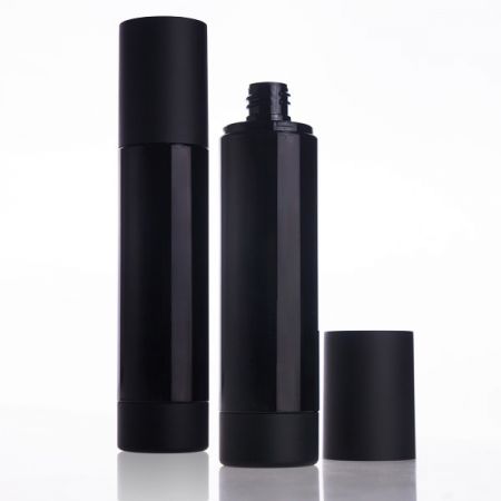 120ml PETG Black Cylindrical Cosmetic Bottle - 120ml Cylindrical Cosmetic Bottle JNAS120C.