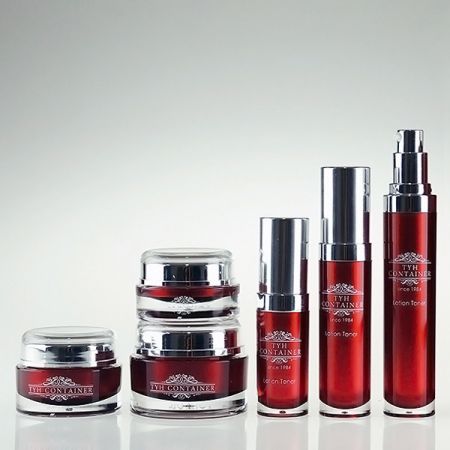 Plastic Bottle Shapes and Round Cosmetic Jar Collection Set - Cosmetic packaging set