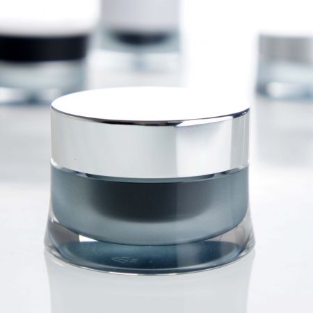 PMMA Curve Cream Jar with AL Cap - PMMA Curve Cream Jar with AL Cap