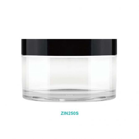 250ml Round Jar-Single Cap - 250ml PETG Round Cream Jar w/ Single Cap