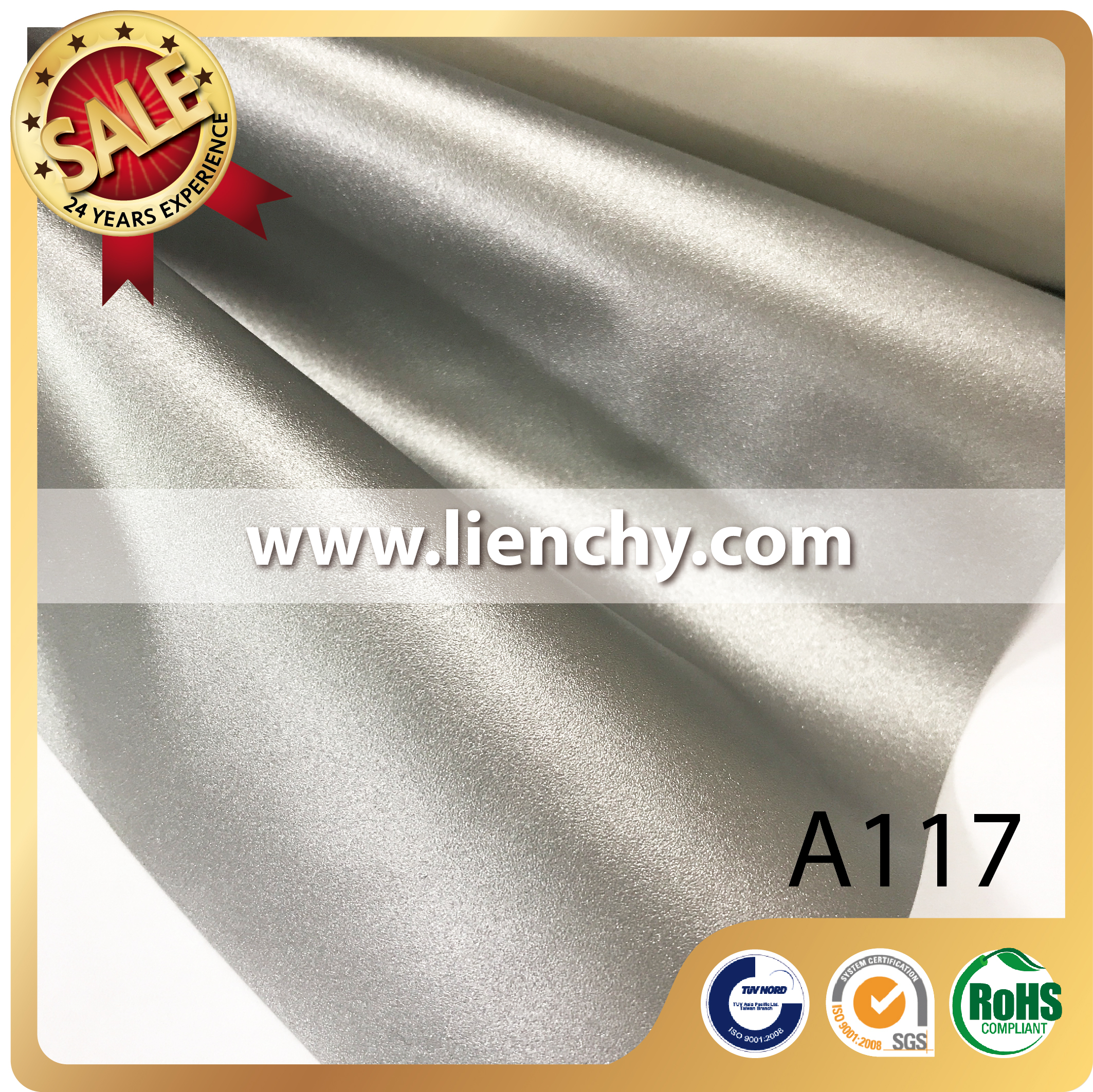 Pvc Laminate Film Champagne Silver Metal Surface Treatment Manufacturer Lienchy Laminated Metal