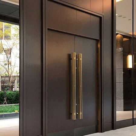 Laminated steel product for building material - wood grain PVC door panel
