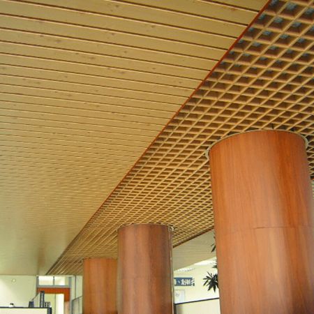 Laminated steel product for building material - grille ceiling