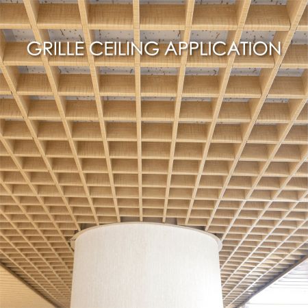 Grille Ceiling - Using laminated metal for grille ceilings adds decorativeity and durability