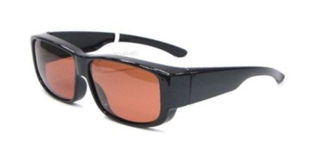 Fit-Overs Square frame - Black frame with brown TAC Polarized lens
