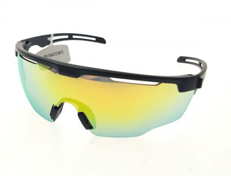 Óculos de sol esportivos unissex semi-armação - Óculos de sol esportivos semi-armação/lente de uma peça