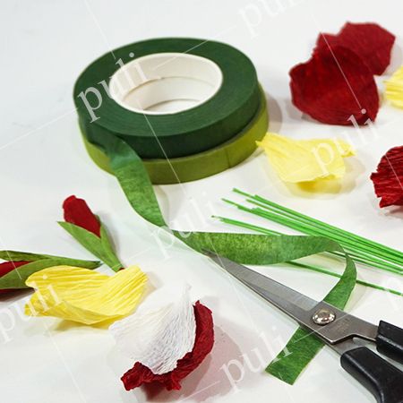 SUPVOX Cinta para floristería tallo de 4 rollos cinta de flores verde adhesiva para floristería 