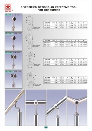 Dah Shi exquisite Stainless Steel Accessories of Handrails / Balustrades / Metal Building Materials.  - Diversified options, and effective tool for connsumers.