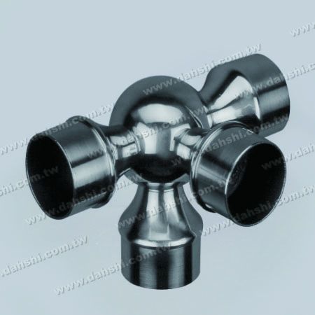 S.S. Round Tube Internal 90° Ball Type Conn. 4 Way Out - Stainless Steel Round Tube Internal 90degree Ball Type Connector 4 Way Out
