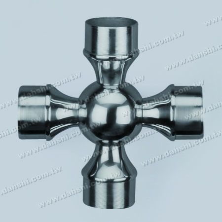 S.S. Round Tube Internal Cross Ball Type Conn. 4 Way Out - Stainless Steel Round Tube Internal Cross Ball Type Connector 4 Way Out