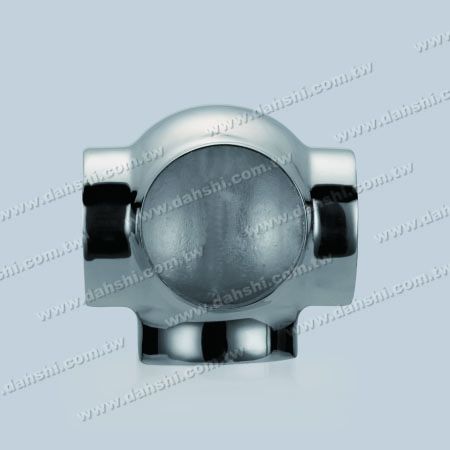 S.S. Round Tube External 90° Ball Connector 4 Way Out - Stainless Steel Round Tube External 90degree Ball Connector 4 Way Out - Stamping Made
