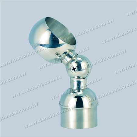 S.S. Round Tube Perp. Post Adj. Conn. Support Through Ring - Stainless Steel Round Tube Handrail Perpendicular Post Adjustable Connector Support Through Ring