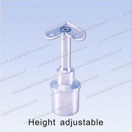 S.S. Round Tube Perp. Post 90° Conn. Reducer Flat Height Adj. - Stainless Steel Round Tube Handrail Perpendicular Post Connector 90deg Reducer Flat Height Adjustable