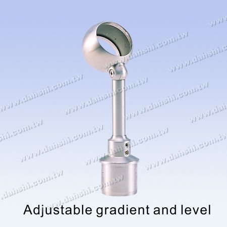 S.S. Round Tube Perp. Post Adj. Conn. Through Ring Height Adj. - Stainless Steel Round Tube Handrail Perpendicular Post Adjustable Connector Through Ring Height Adjustable