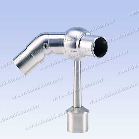 S.S. Round Tube Perp. Post Adj. Conn. Support Ball Type - Stainless Steel Round Tube Handrail Perpendicular Post Adjustable Connector Support Ball Type External Fit