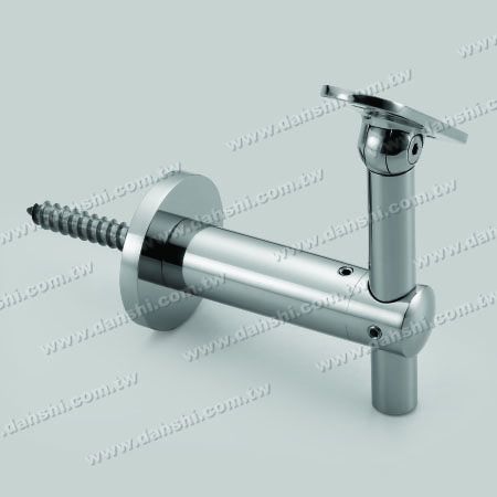 S.S. Round Tube Handrail Wall Bracket Adj. Height - Self-Tapping Screw - Stainless Steel Square Tube, Rectangular Tube Handrail Wall Bracket Adjustable Height - Angle Adjustable