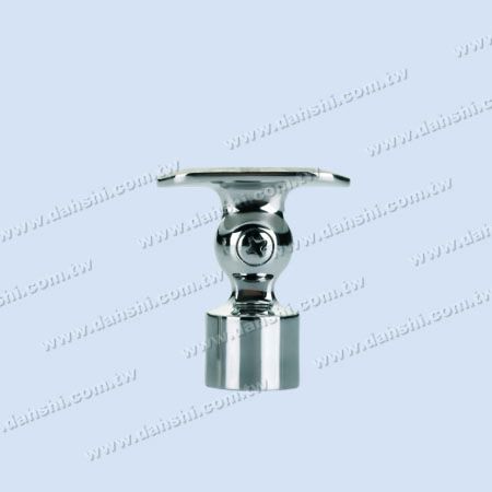 S.S. Round Tube Perp. Post Adj. Conn. Support Radiused Ext. - Stainless Steel Round Tube Handrail Perpendicular Post Adjustable Connector Support Radiused External Fit for 19mm Use