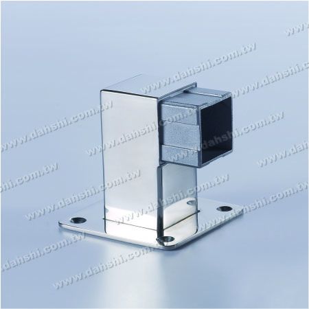 S.S. Square Tube Handrail Support Side End - Stainless Steel Square Tube Handrail Support Side End - Screw Expose