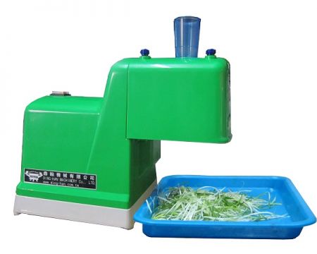 เครื่องตัดหัวหอมไฟฟ้าสีเขียว (แบบตั้งโต๊ะ) - เครื่องหั่นหัวหอมสีเขียว เหมาะสำหรับหั่นวัสดุที่ยาวและบางเป็นชิ้นเล็กชิ้นน้อย