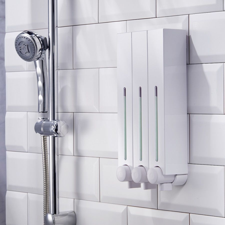 3x500ML Shampoo /& Soap Dispenser Stainless Steel Bottle Shower Home Hotel Bathroom Supplies RLOZUI Wall Mount Pumps