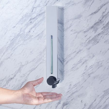 Square Soap Dispenser on Wall - shampoo dispenser