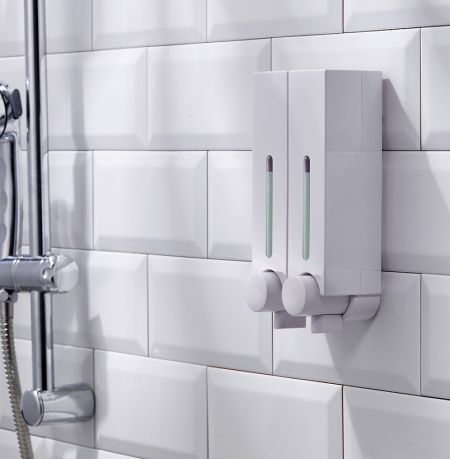 3x500ML Shampoo /& Soap Dispenser Stainless Steel Bottle Shower Home Hotel Bathroom Supplies RLOZUI Wall Mount Pumps