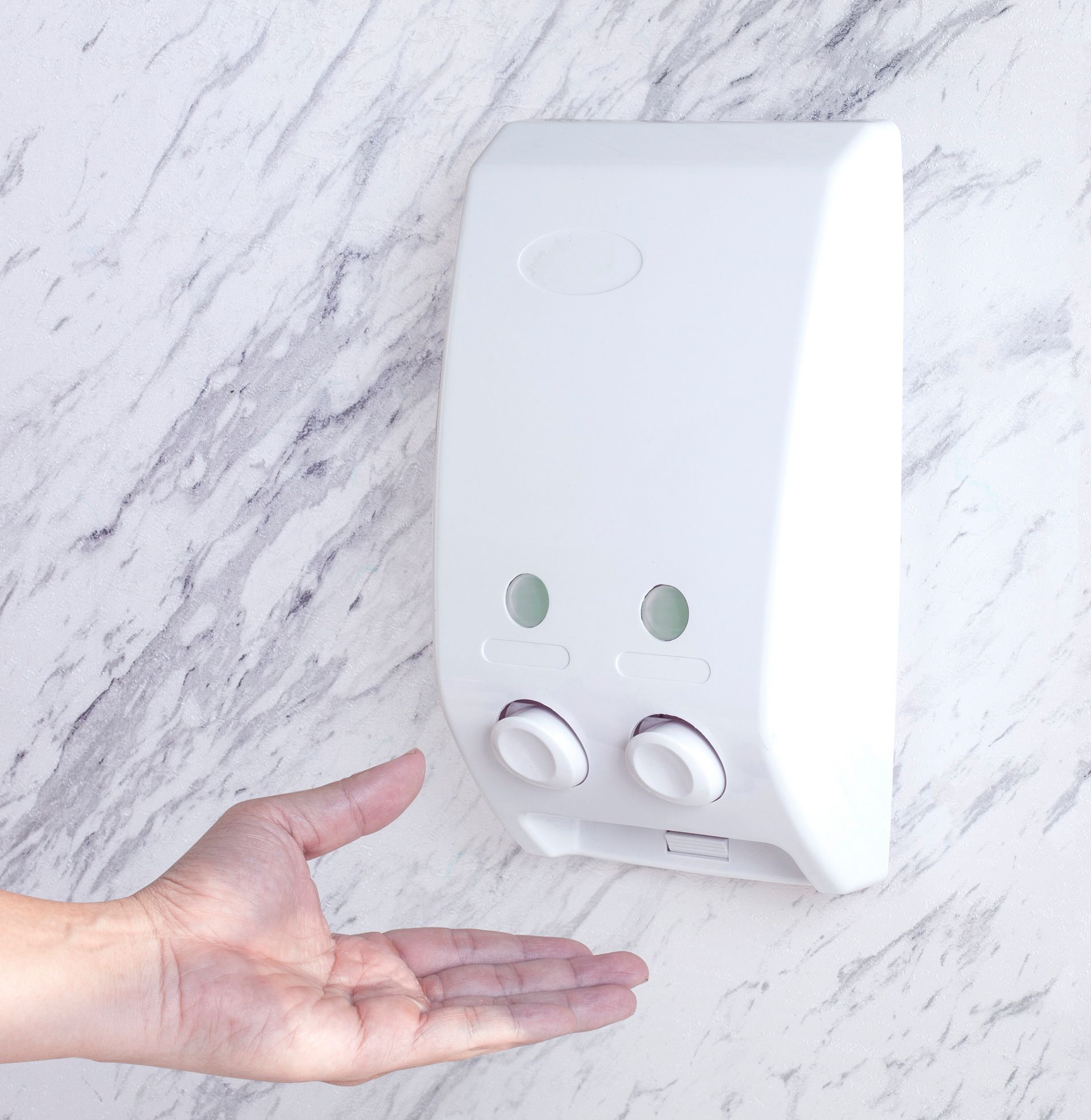 2 camere Homepluz quadrato ricaricabili wallmount dispenser per