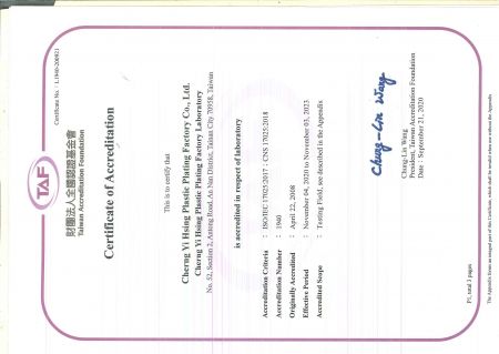 TAF Laboratory Certificate Page 1 of 3