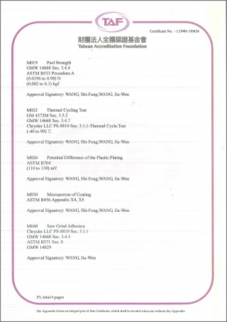 Certificato Laboratorio TAF Pagina 3 di 4