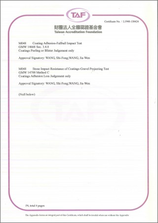 Certificato di laboratorio TAF Pagina 4 di 4
