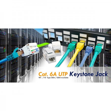 Cat.6A Keystone csatlakozók - 6A kategória UTP Keystone Jack